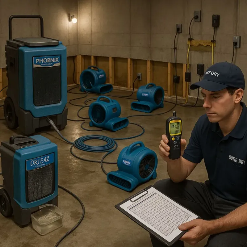 Structural Drying and Dehumidification process in Rossville, MD
